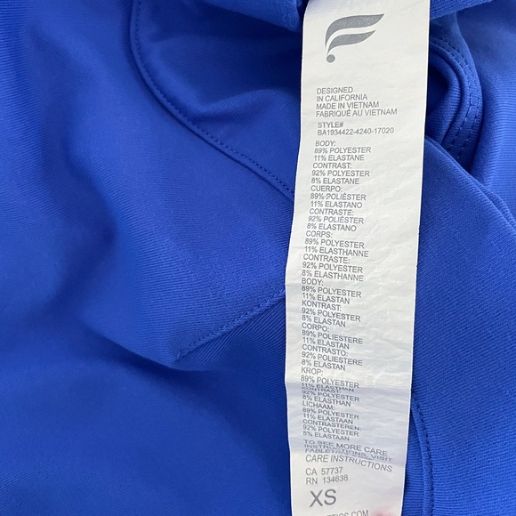 Fabletics Blue Sports Bra Crop Top w White Logo Adjustable Straps | XS - Picture 6 of 7